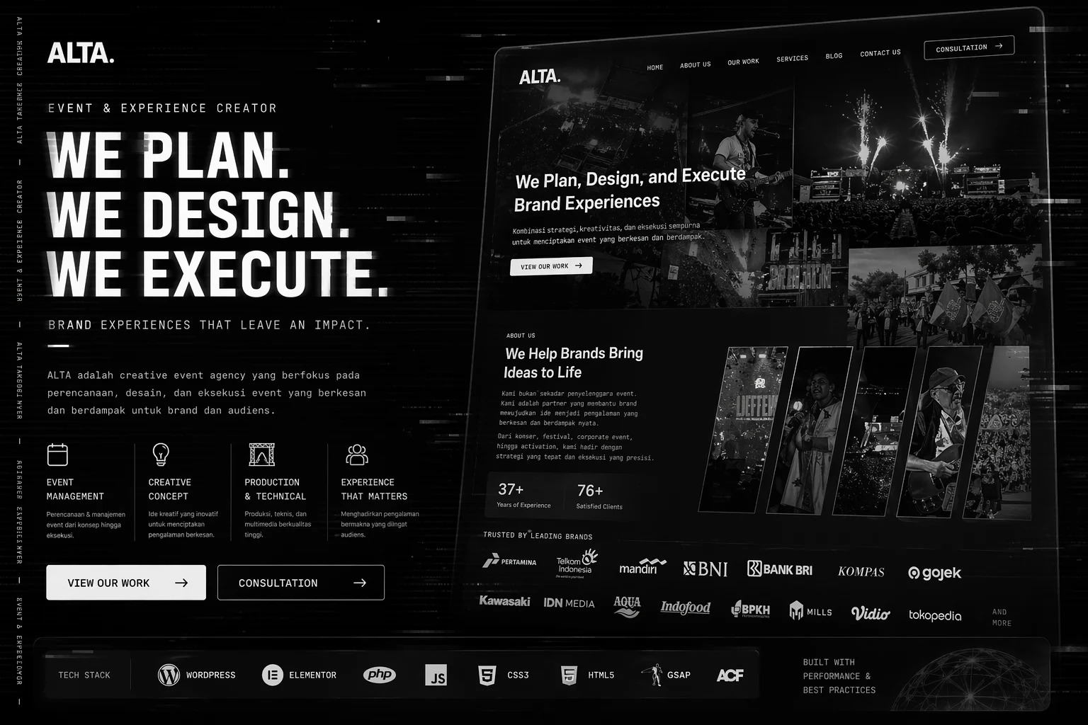 Alta Event Organizer - preview project website Oketa.id Creative Lab Lombok