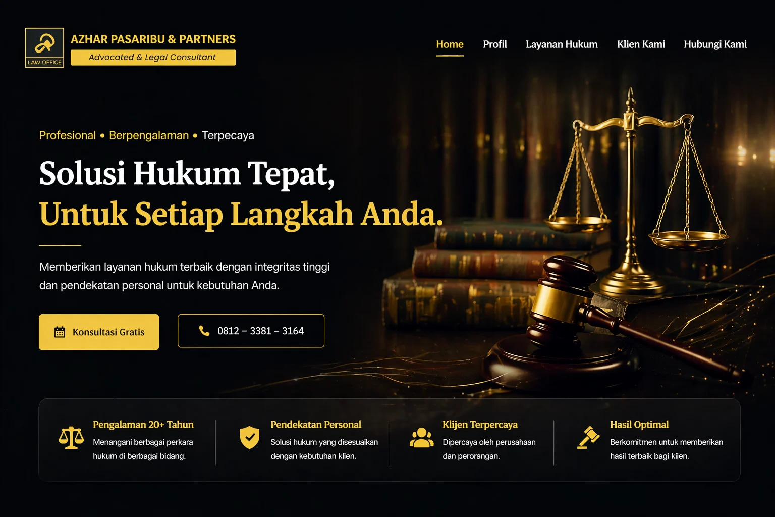 Screenshot 1 of Law Firm Website by Muhammad Lutfi