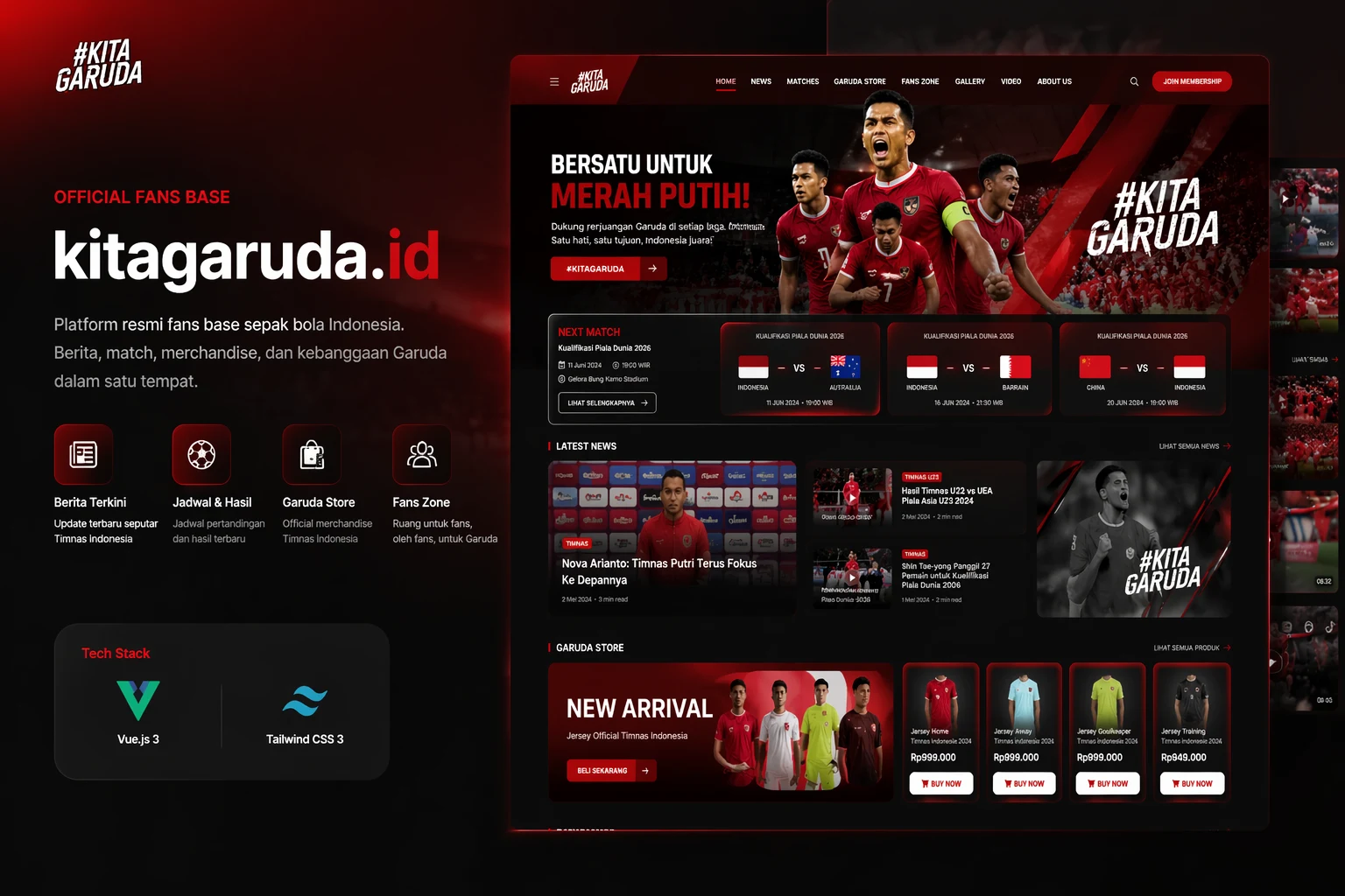 Indonesian Football Fans - preview project website Oketa.id Creative Lab Lombok