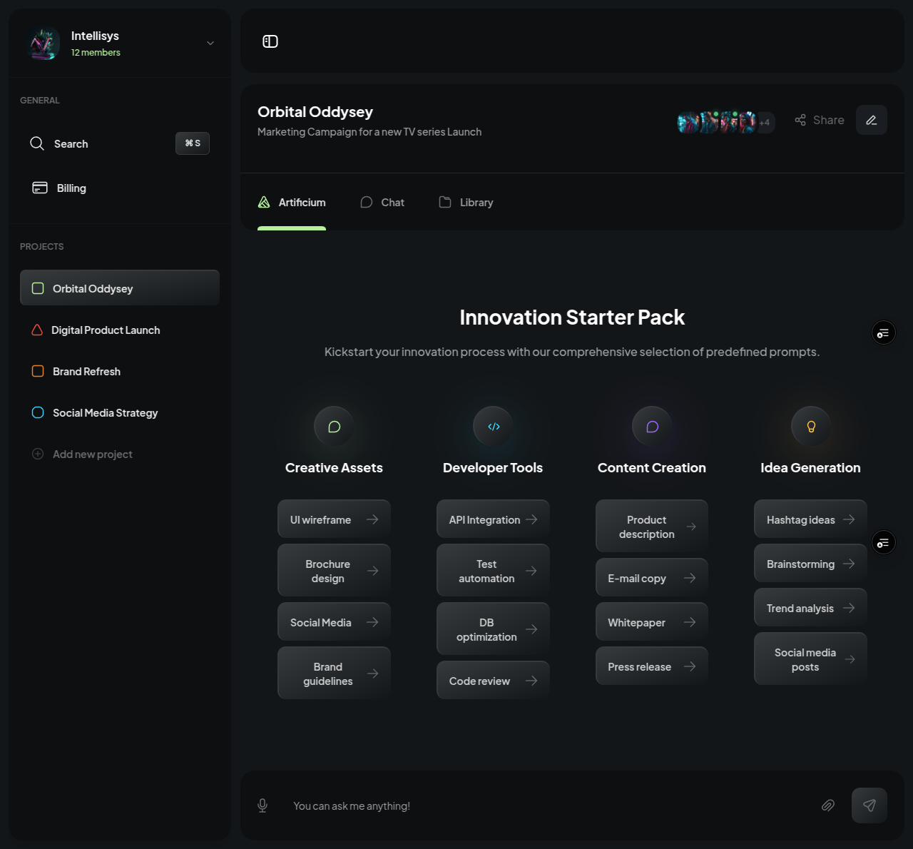 AI Dashboard UI Design